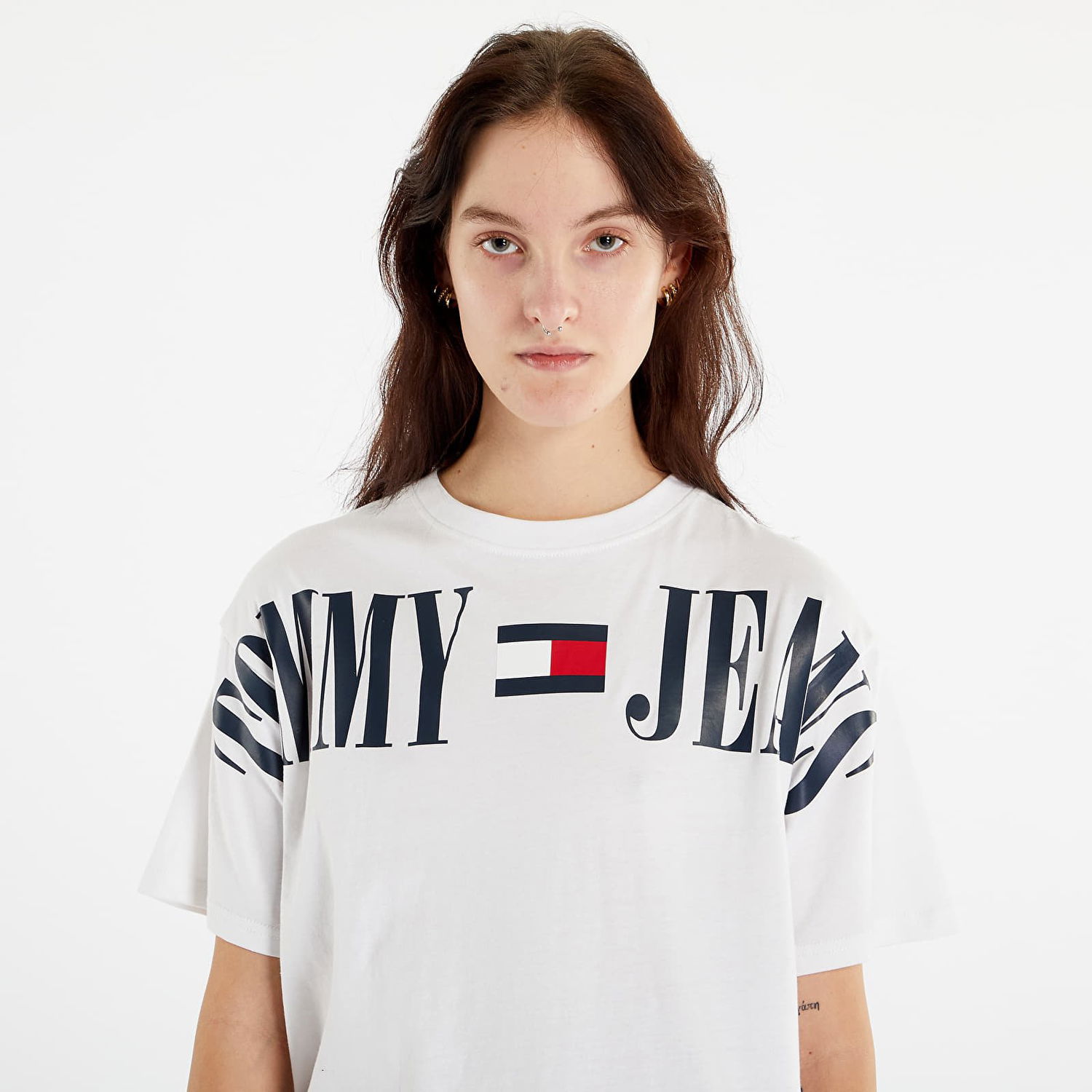 T-paita Tommy Hilfiger Oversized Archive 1 Short Sleeve Valkoinen | DW0DW15459 YBR, 0