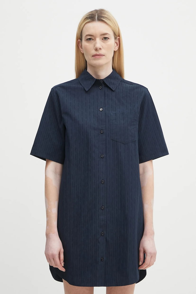 Mekko Samsoe Samsoe Samsoe Samsoe SATINA Mini Shirt Dress Tummansininen | F25200080