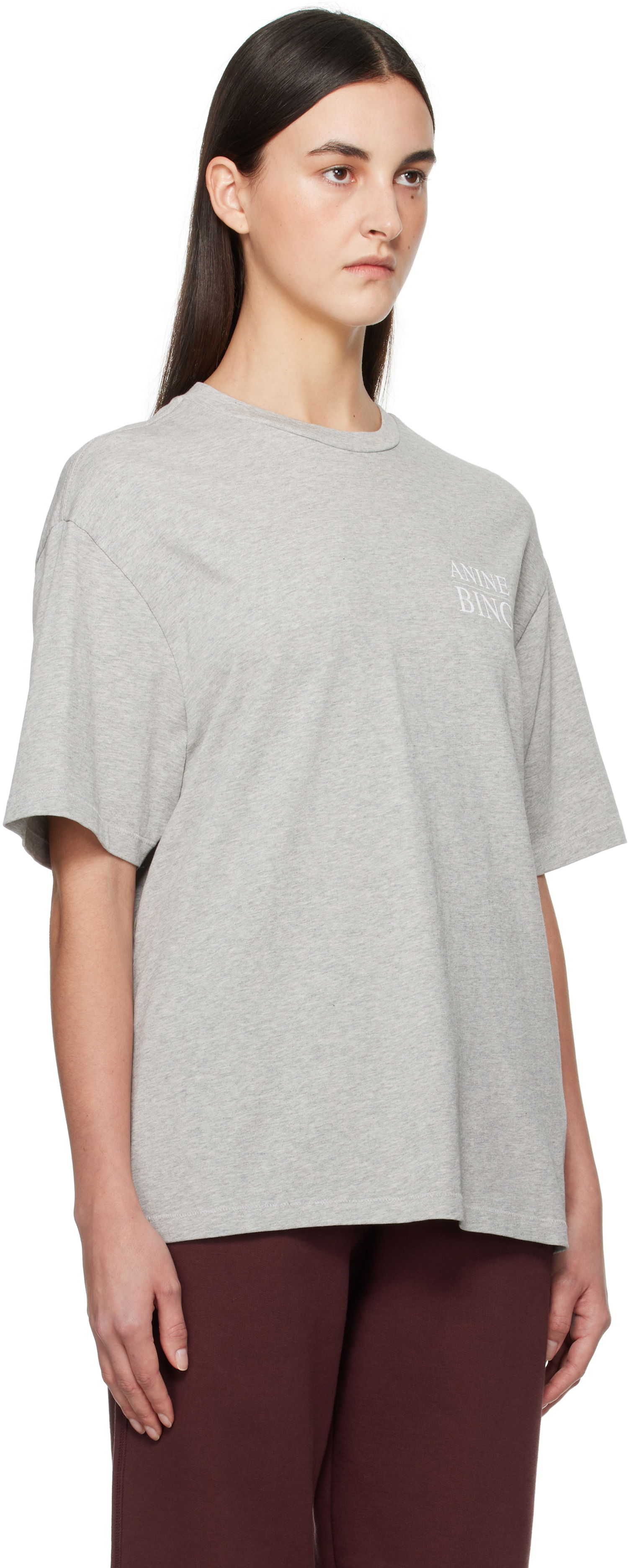 T-paita Anine Bing Anine Bing Myers Serif T-Shirt Harmaa | A-08-10522-WAGR1, 1