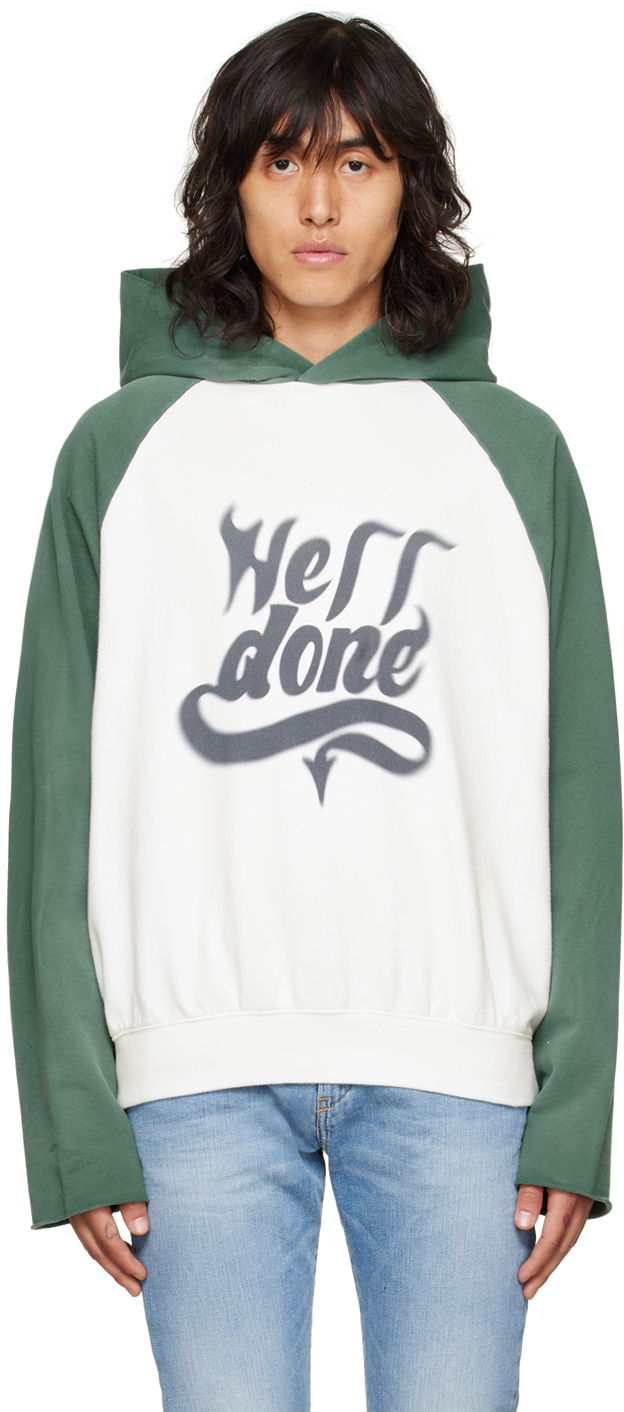 Huppari We11done We11done Graphic Print Hoodie Valkoinen | WD-TH3-22-802-U-GR, 0