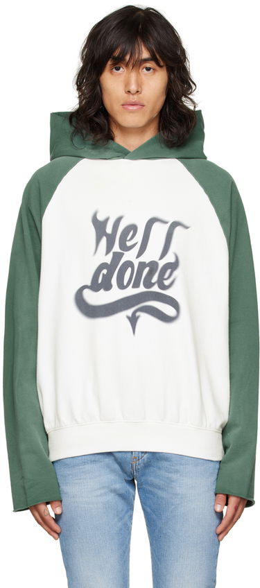 Huppari We11done We11done Graphic Print Hoodie Valkoinen | WD-TH3-22-802-U-GR, 0