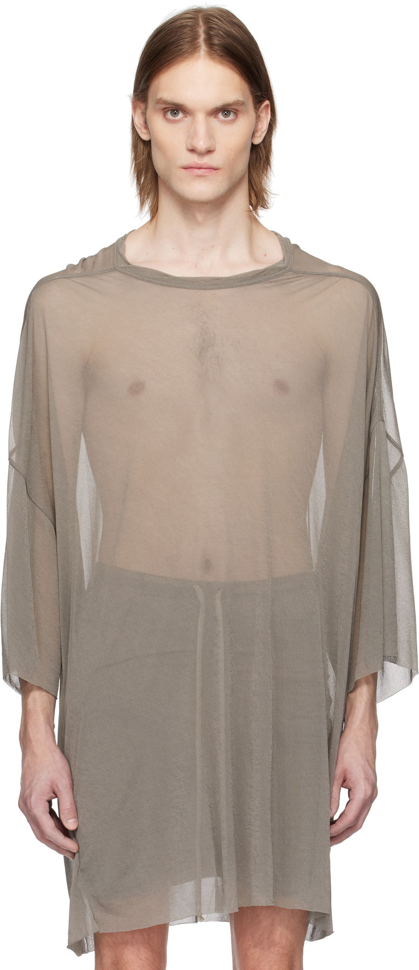 T-paita Rick Owens Rick Owens Hollywood Tommy Sheer T-Shirt Harmaa | RR01E5283 JCR