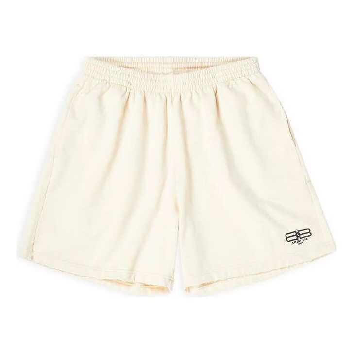 Shortsit Balenciaga BB Icon Sweat Shorts Beige | 676137TMVG69069