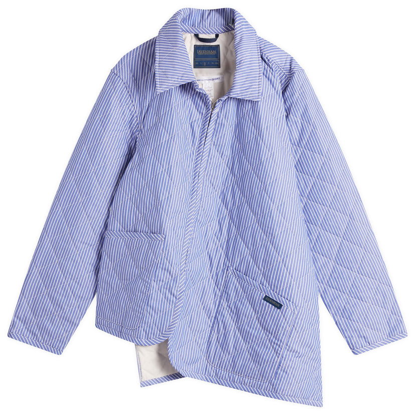 Puffer takki Comme des Garçons Comme des Garçons SHIRT x Lavenham Striped Quilted Jacket Sininen | FO-J522-051-2
