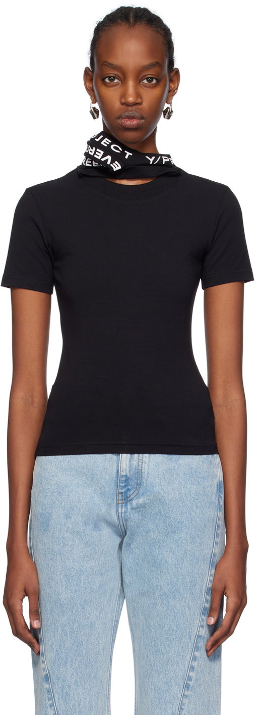 T-paita Y/PROJECT Triple Collar T-Shirt Musta | 104TO001