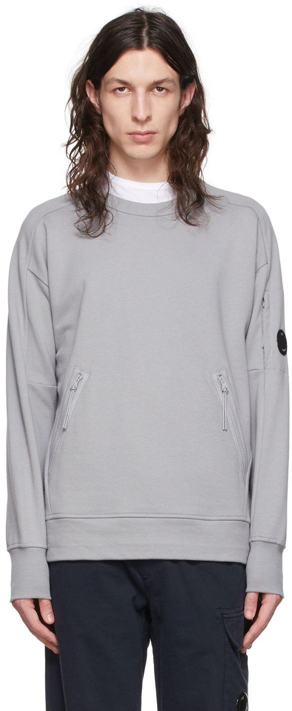 Villapaita C.P. Company Fleece Diagonal Utility Sweatshirt Harmaa | 12CMSS080A-005086W, 0