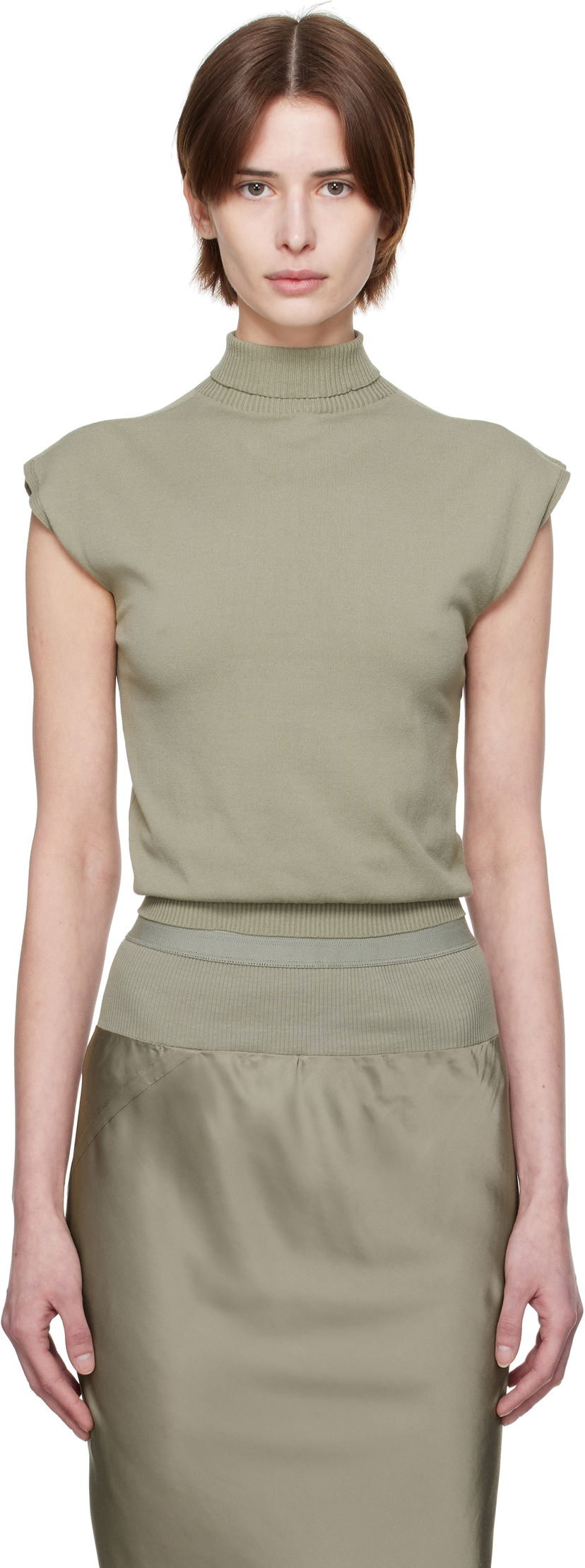 Hame Rick Owens Rick Owens Hollywood SL Turtleneck Top Vihreä | RP01E7606 VI