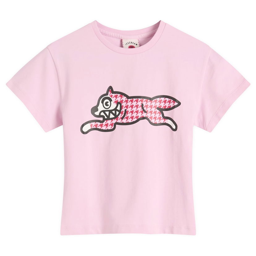 T-paita BBC IceCream ICECREAM Houndstooth Running Dog Baby T-Shirt, Size Large Vaaleanpunainen | ICWW25316-PNK