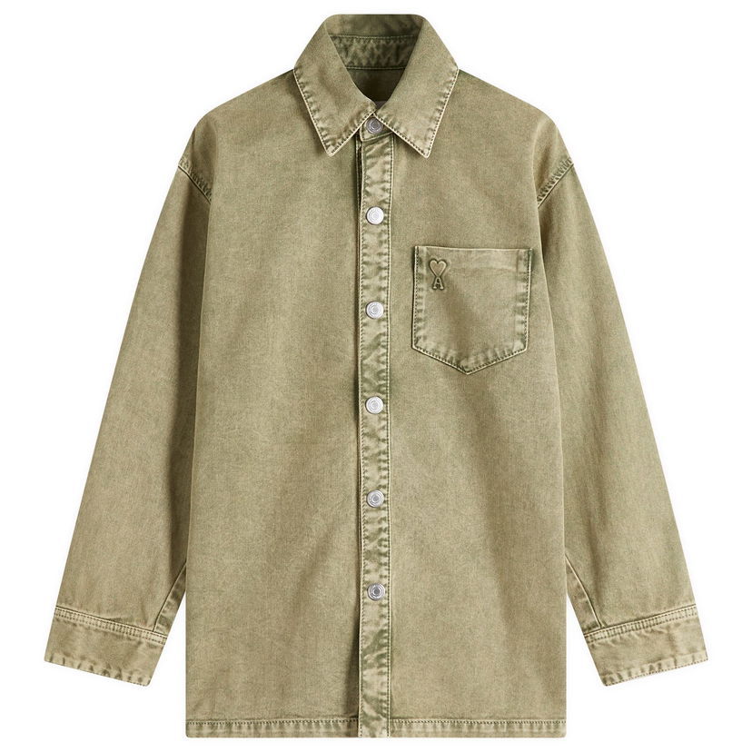 Paita AMI AMI Paris ADC Denim Overshirt, Size Large Vihreä | FJK273-DE0064-375