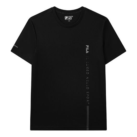 T-paita FILA Letter Logo Loose Crewneck Short Sleeve T-Shirt Musta | F11M132158F-BK