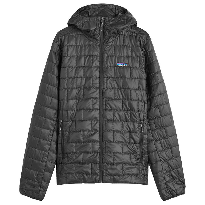 Puffer takki Patagonia Nano Puff Hooded Jacket Size Small Musta | 84223-BLK