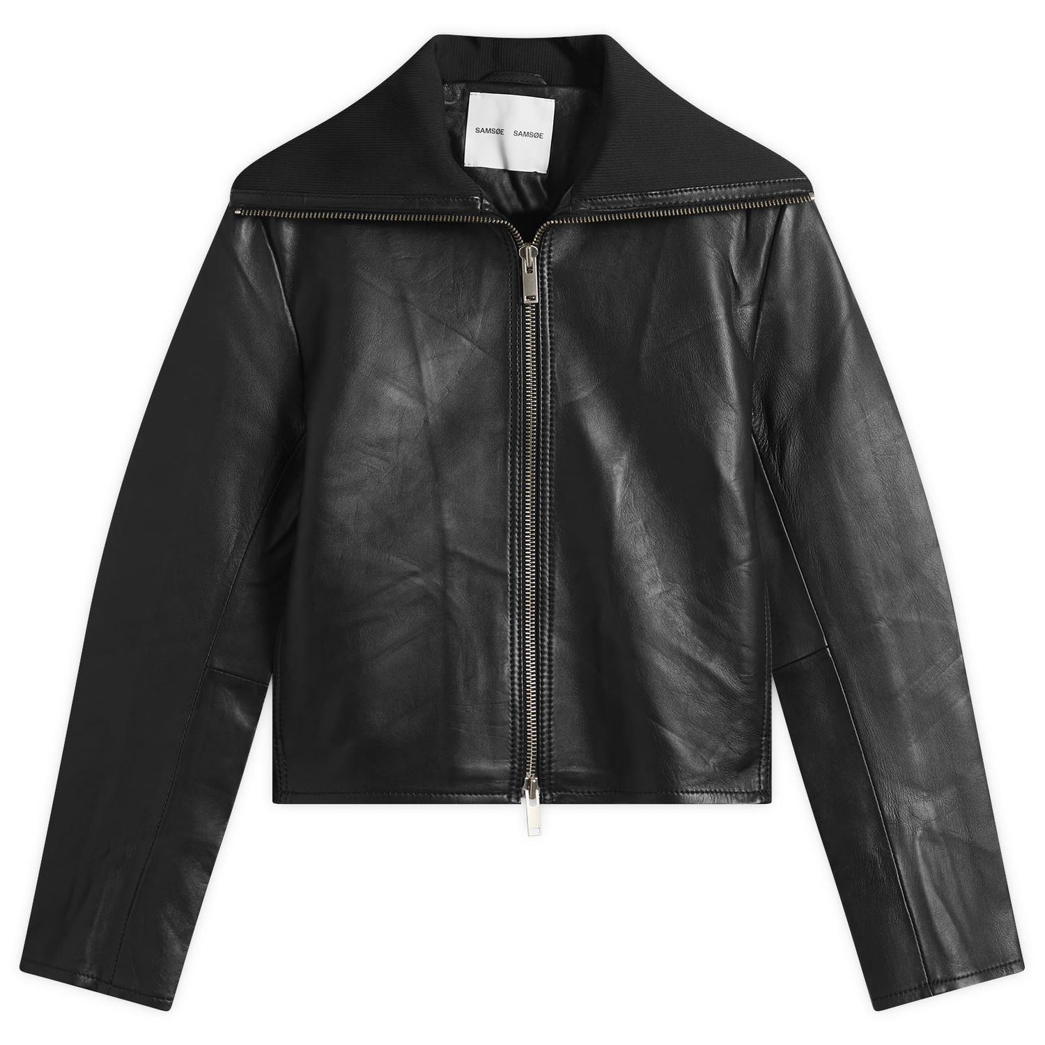 Takki Samsoe Samsoe Sashira Leather Jacket Musta | F25400033-CLR000021, 1
