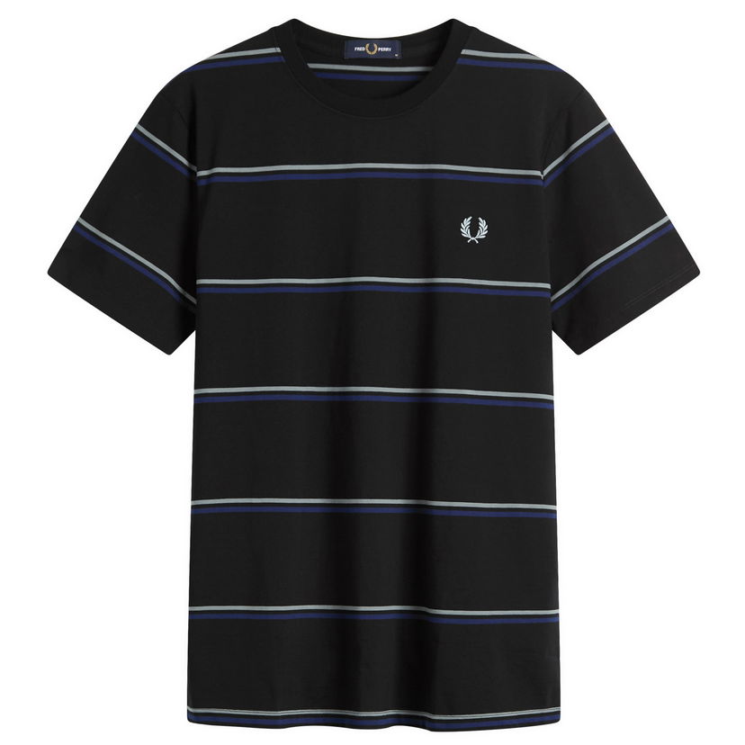 T-paita Fred Perry Fred Perry Fine Stripe T-Shirt, Size Large Musta | M1734-102