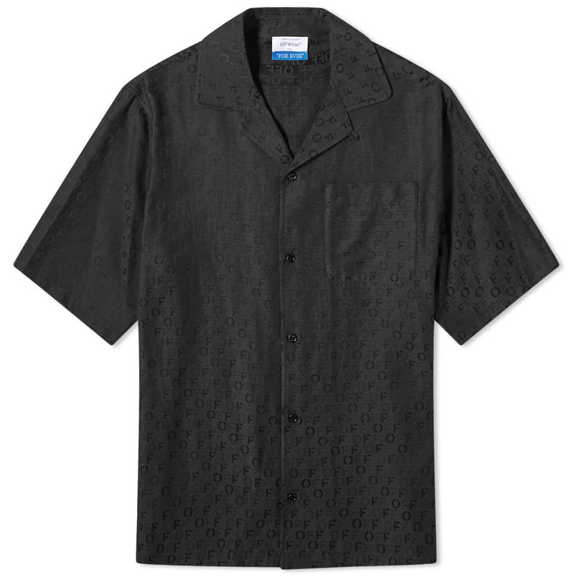 Paita Off-White Silk Logo Vacation Shirt Musta | OMGG004C99FAB0011000