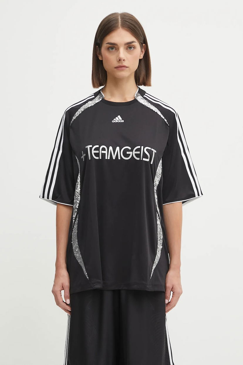 T-paita adidas Originals adidas Originals Oversized +Teamgeist Jersey T-Shirt Musta | KE9792