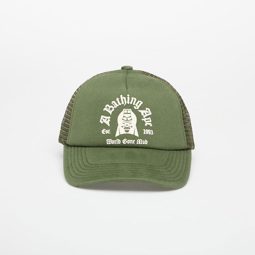 Korkki BAPE A BATHING APE Logo Cotton Panel Mesh Cap Vihreä | 001CPL301004MOLD
