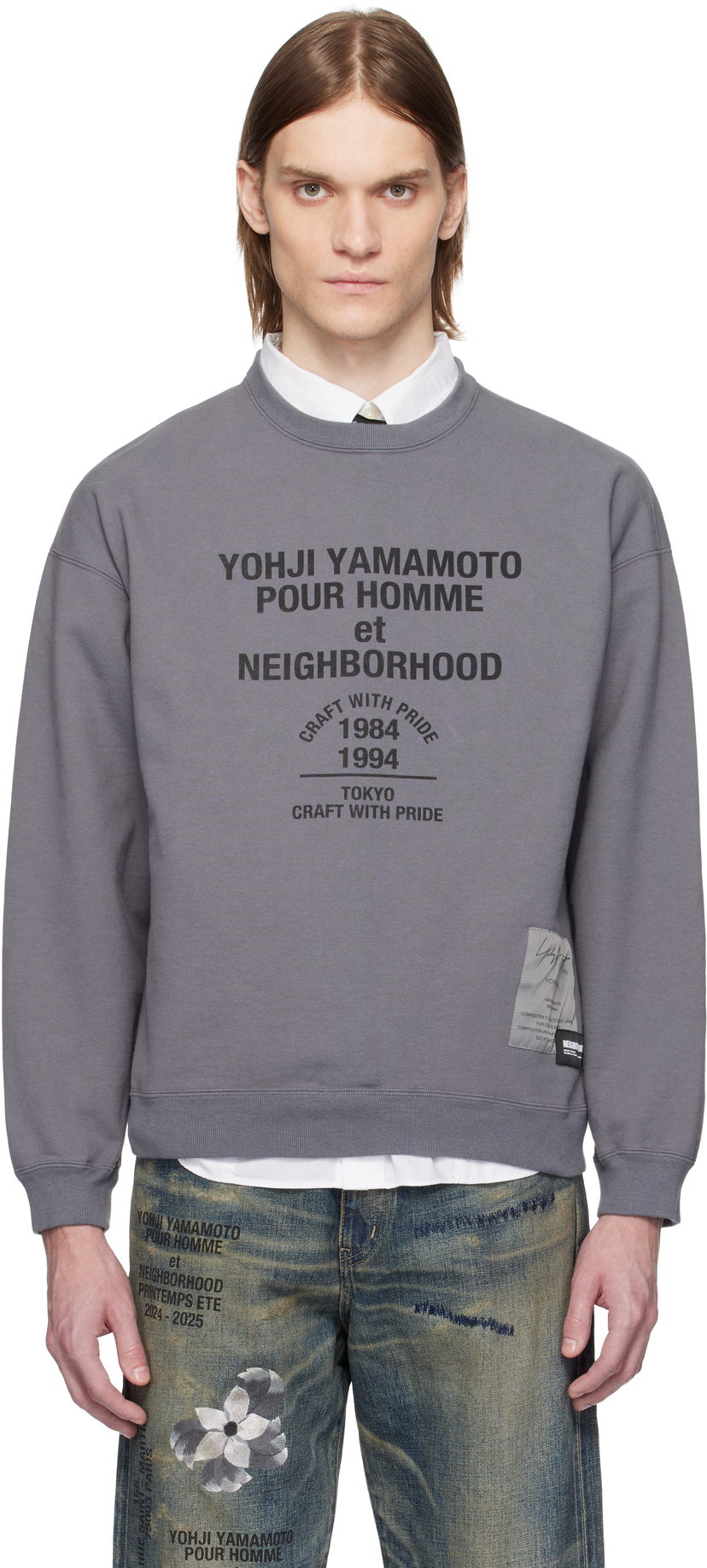 Villapaita Yohji Yamamoto Yohji Yamamoto x Neighborhood Edition Long Sleeve Sweatshirt Harmaa | HP-T88-995