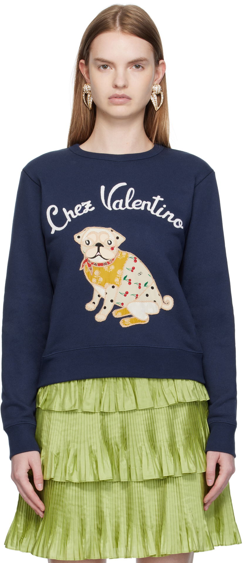 Huppari Valentino Valentino 'Le Chien De La Maison' Appliqué Sweatshirt Tummansininen | 7B3MF24Z9L8