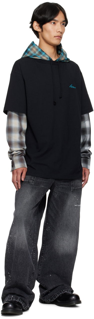 Jeans We11done Carpenter Wide-Leg Distressed Paint Splatter Jeans Musta | WD-DP2-25-340-M-BK, 3