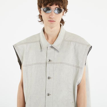 Liivi Rick Owens DRKSHDW Jumbo Worker Vest Valkoinen | DU01C6762 MMD 51, 5