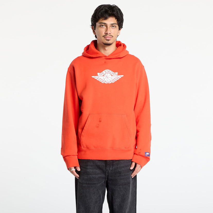 Huppari Jordan Rare Air Distressed Fleece Pullover Hoodie with Wings Logo Oranssi | IB3003-673