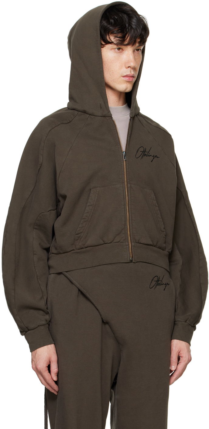 Huppari Ottolinger Ottolinger Multiline Zip Up Cropped Hoodie Vihreä | 1150202521, 1