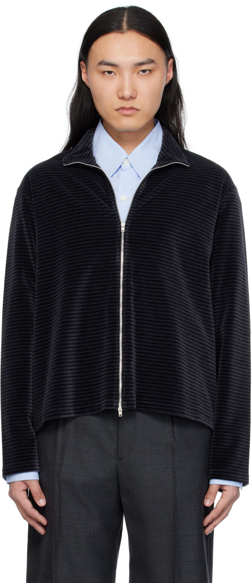 Villapaita OUR LEGACY Our Legacy Shrunken Full-Zip Track Jacket Musta | M4243SPS