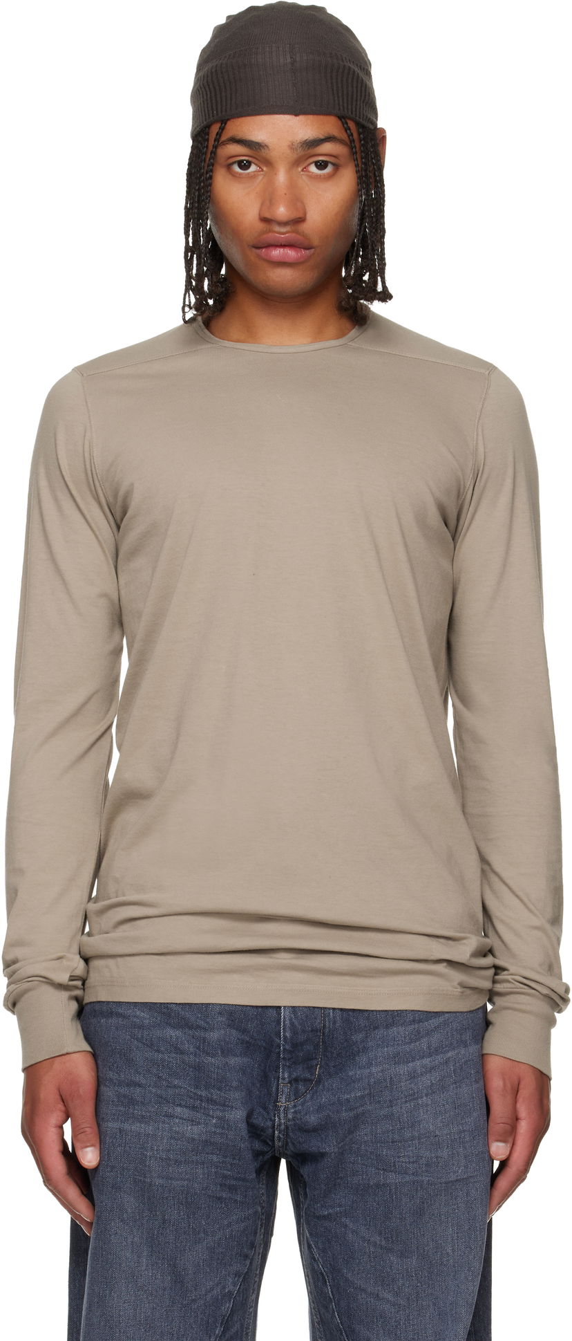 T-paita Rick Owens DRKSHDW Concordians Level LS T-shirt Beige | DU02E7260 RN