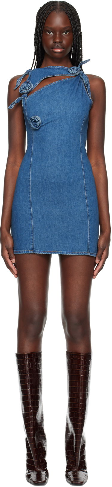 Mekko Coperni Coperni Asymmetric Flower Denim Minidress Sininen | COPR158F2014, 0