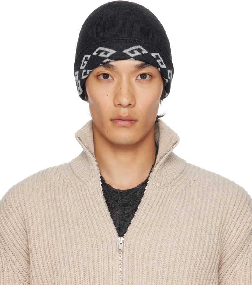 Pipo Givenchy Givenchy 1972 Monogram Reversible Beanie Musta | 710003975001-U7930