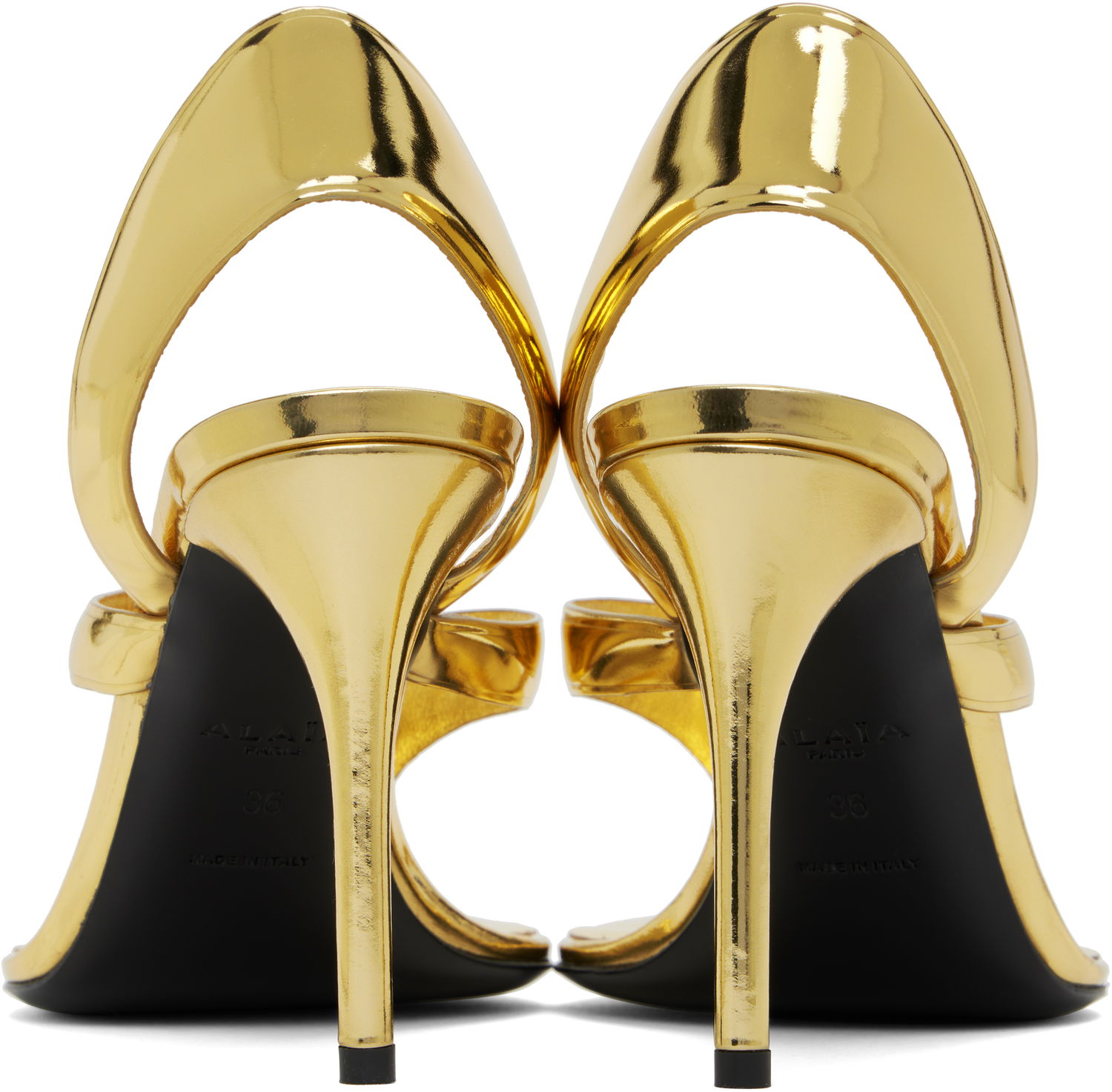 Asusteet Alaïa ALAÏA Heeled Thong Sandals Metallinen | AA3S122CK298, 1