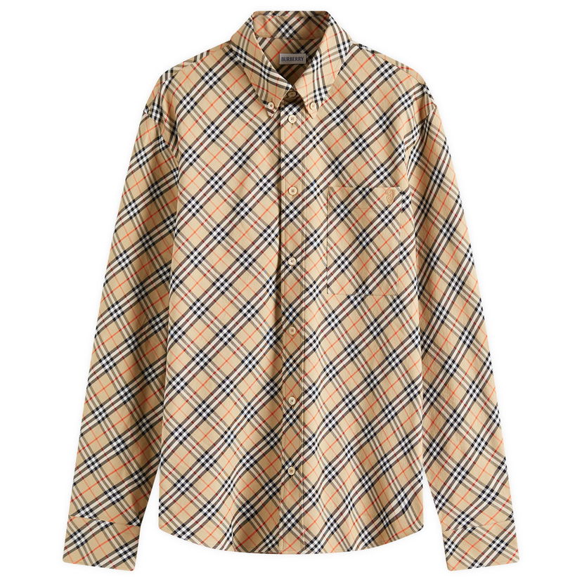 Paita Burberry Burberry Check Oxford Shirt, Size Medium Beige | 8104072-B9368