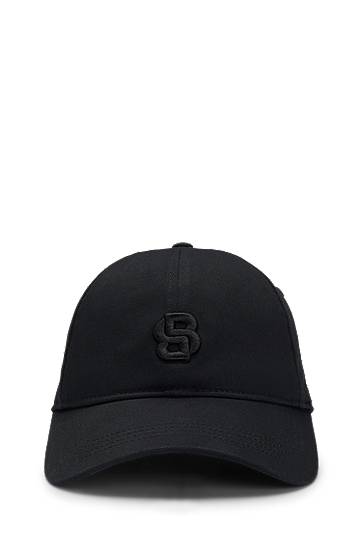 Korkki BOSS Cap with Embroidered Monogram Musta | 50533348