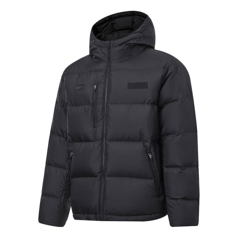 Puffer takki Li-Ning Wade Logo Down Hooded Jacket Musta | AYMT155-1