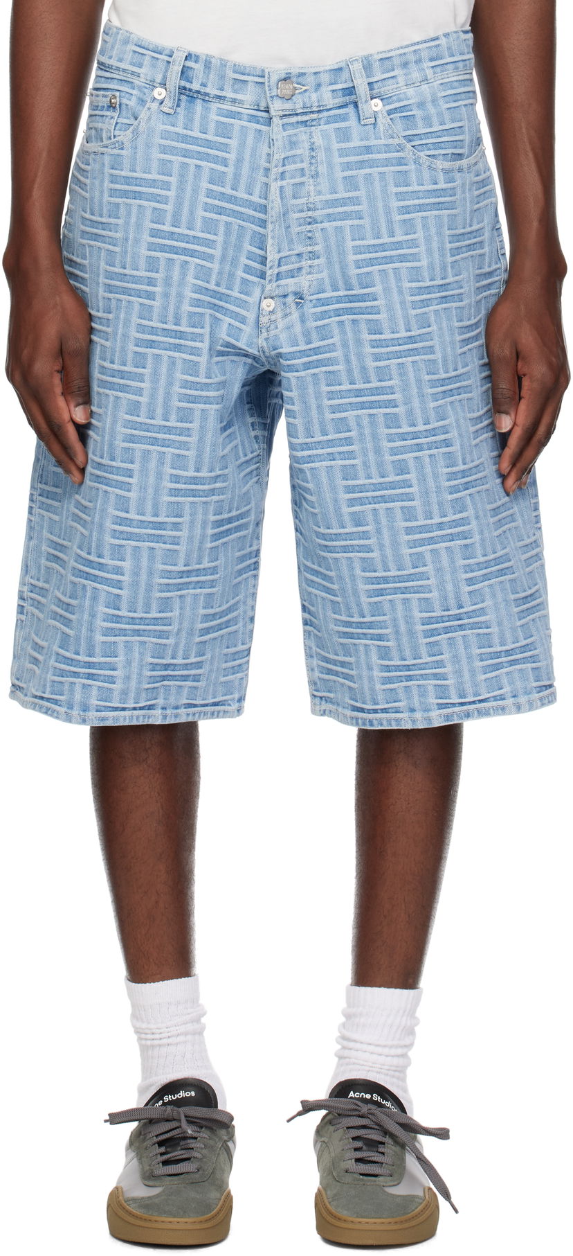 Shortsit KENZO Kenzo Paris 'KENZO Weave' Straight Denim Shorts Sininen | FF55DS3396J4