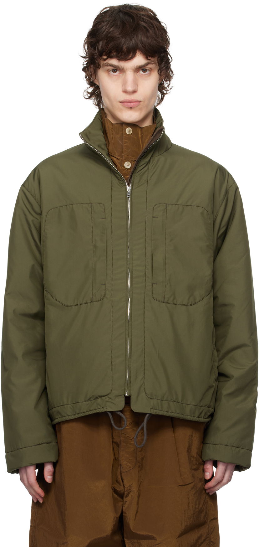 Puffer takki Ranra RANRA Rowan Zip-Up Cropped Jacket Vihreä | AMSS25OW01552
