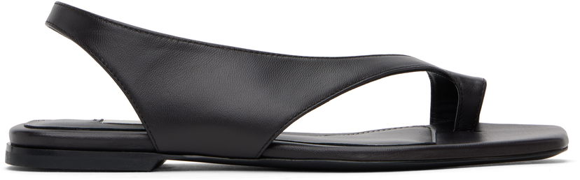 Tennarit ja kengät TOTEME TOTEME Leather Thong Sandals Musta | 252-WAS0202-LE0131