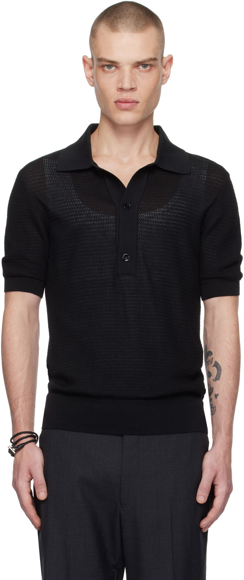 Poolopaita Tom Ford TOM FORD Cotton Silk Polo Musta | KPS019-YMC026S25