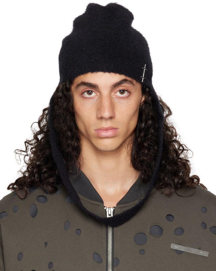 Pipo HELIOT EMIL Obelis Longline Beanie Musta | AW24_16_111_BLK01