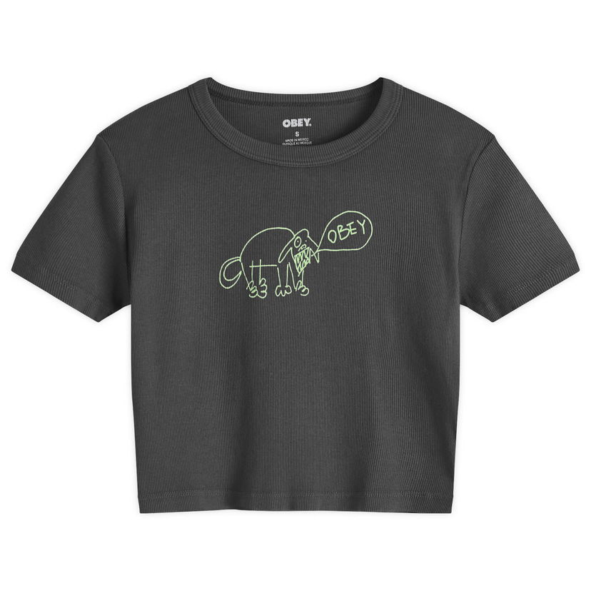 Crop top OBEY Angry Dog Graphic Crop T-Shirt Harmaa | 263742588