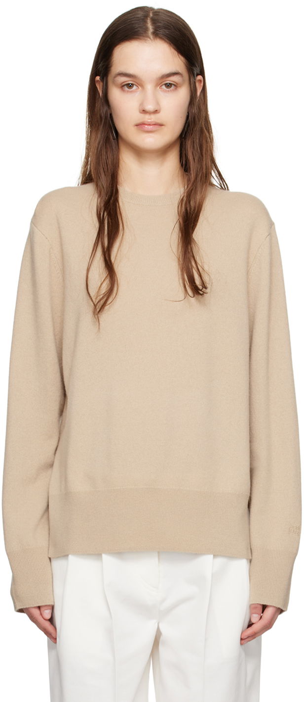 Villapaita TOTEME Crewneck Relaxed-Fit Sweater Beige | 242-WRT1734-YA0016