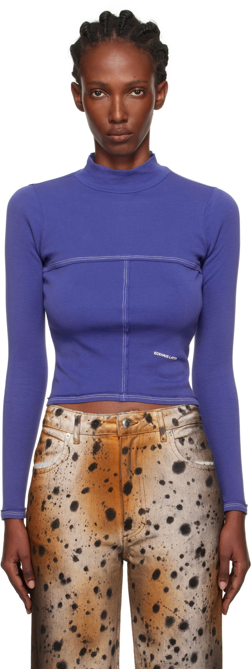 Villapaita Eckhaus Latta Eckhaus Latta Lapped Baby Turtleneck Top Violetti | 305-EL-PF25-U -