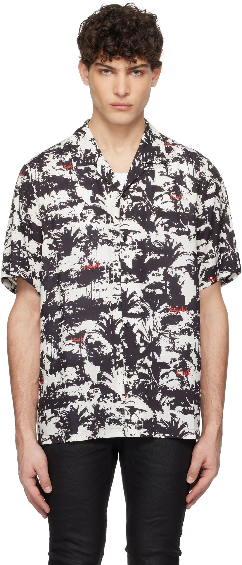 Paita Ksubi Ksubi Palmtree Resort Shirt Valkoinen | MPS25SH018
