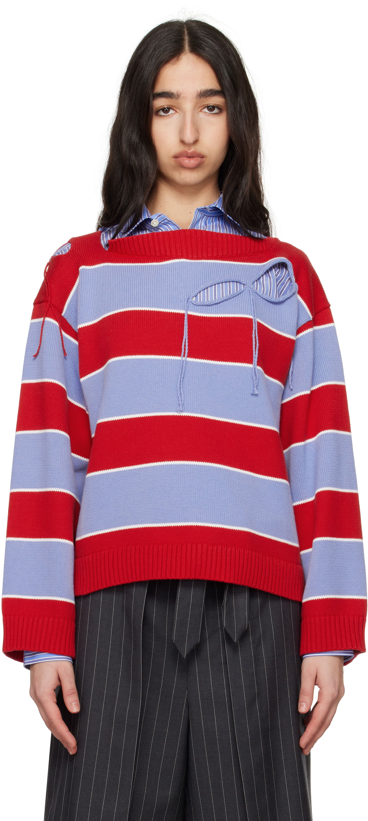 Villapaita Charles Jeffrey Loverboy Charles Jeffrey LOVERBOY Slash Stripe Knit Sweater Monivärinen | 54091301, 0