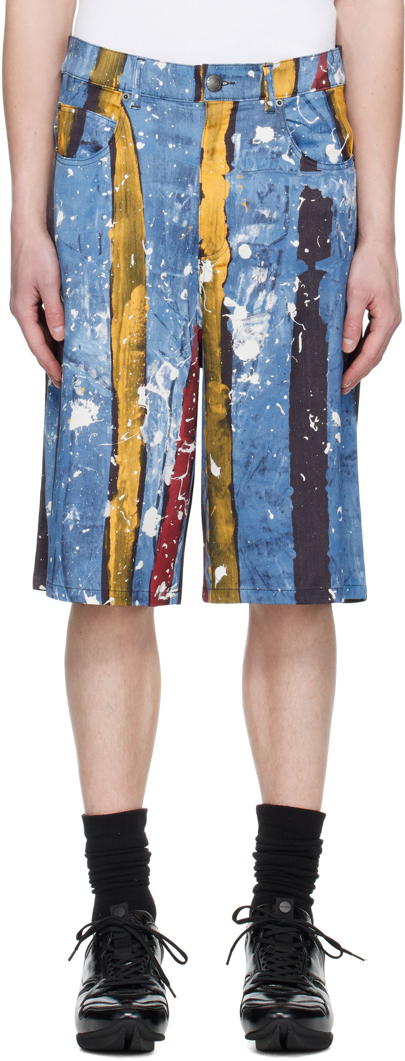 Shortsit Charles Jeffrey Loverboy Charles Jeffrey LOVERBOY Silky Print Shorts Sininen | 54040301