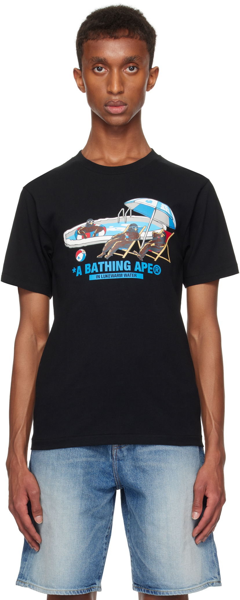 T-paita BAPE Poolside T-shirt Musta | 001TEK701001F