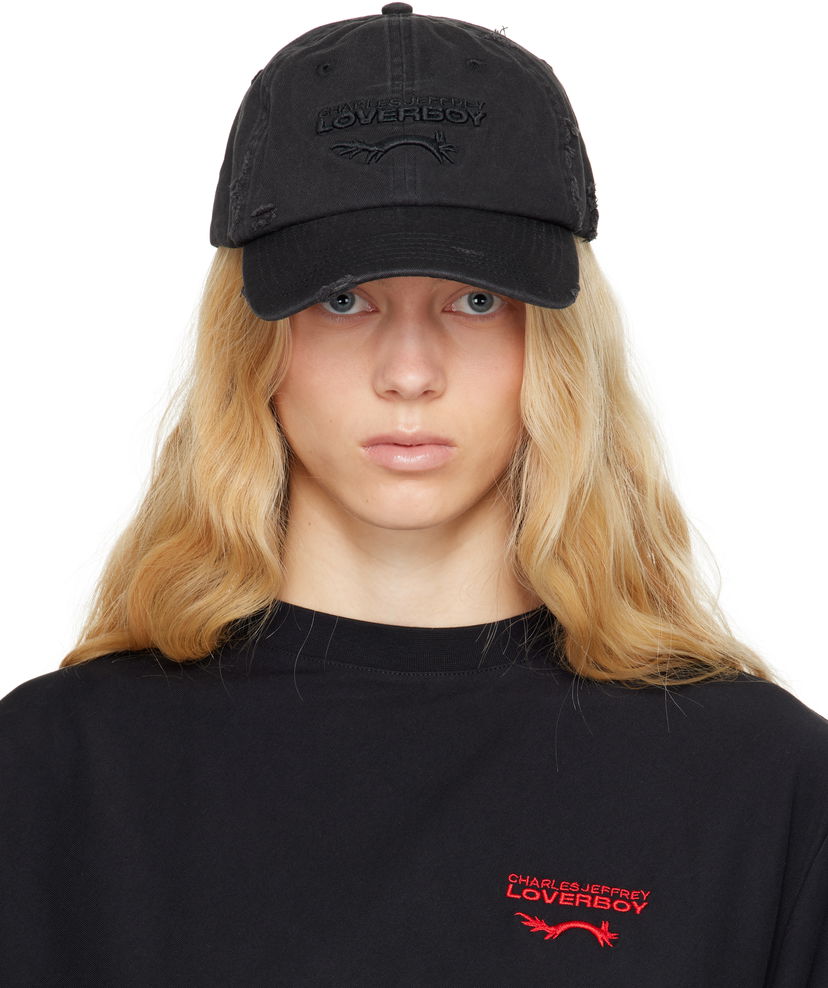 Korkki Charles Jeffrey Loverboy Charles Jeffrey LOVERBOY Distressed Logo Cap Musta | 54130501
