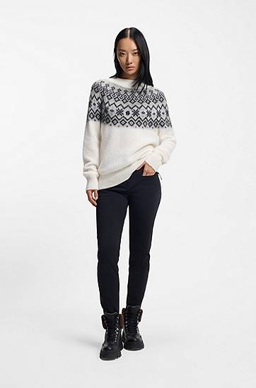 Villapaita BOSS Ski sweater with jacquard pattern Valkoinen | 50549369, 1