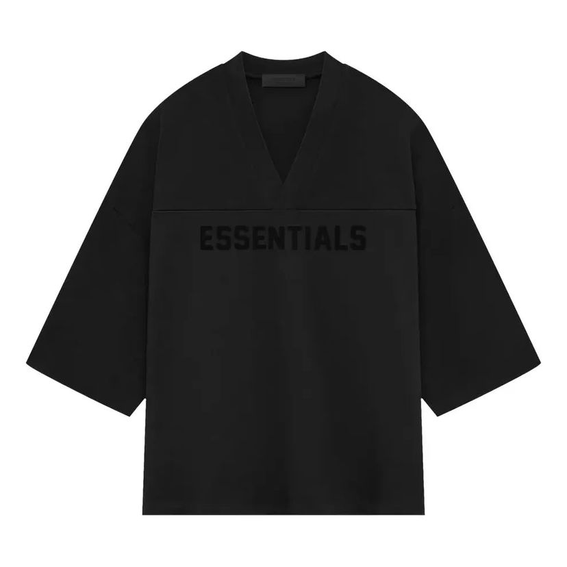 T-paita Fear of God Essentials Heavy Jersey Football T-Shirt Musta | 125SP244104F