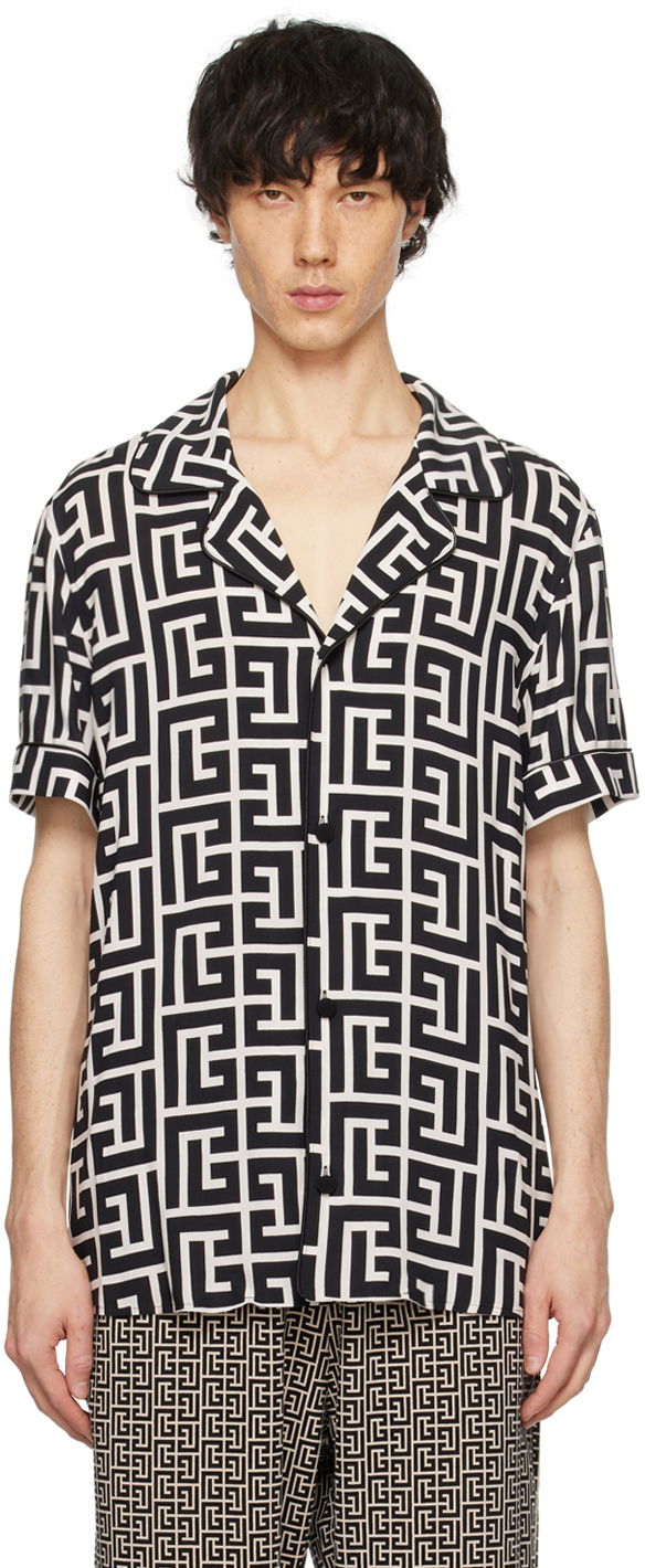 Paita Balmain Monogram Shirt Musta | CH1HN011VD01